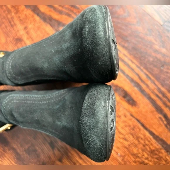 Tory Burch  Black Suede Booties - sz 7.5 - Picture 10 of 14